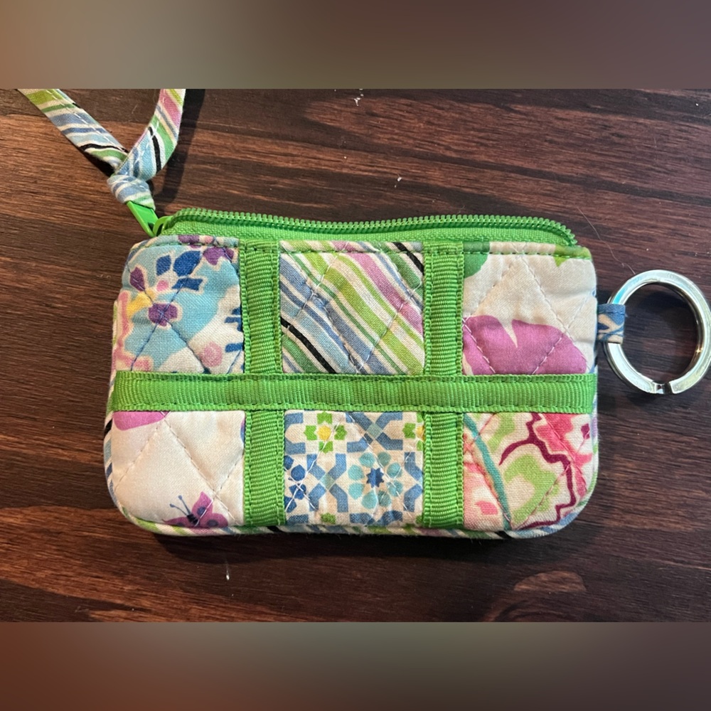Vera Bradley Patchwork Coin Purse Keychain ID Holder Vintage Retired